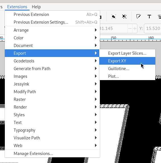 Inkscape XY Export